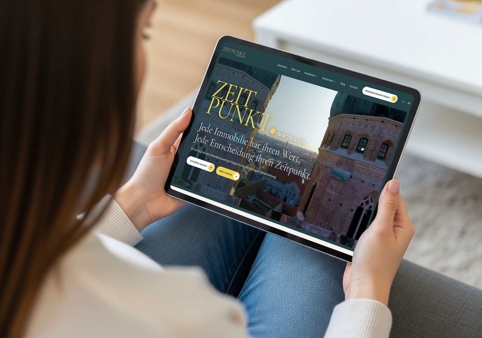 Luxury hospitality website on a laptop