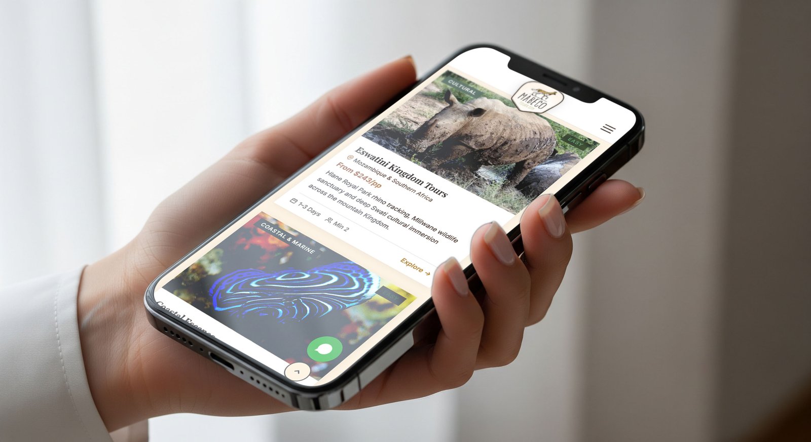Real estate website on a tablet